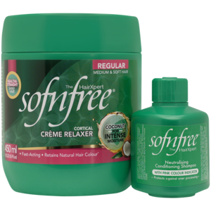 Sofnfree Cortical Crème Relaxer Regular 450ml & Neutralising Condtioning Shampoo