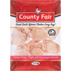 County Fair Frozen Chicken Thighs With Brine-Based Mixture 1.5kg
