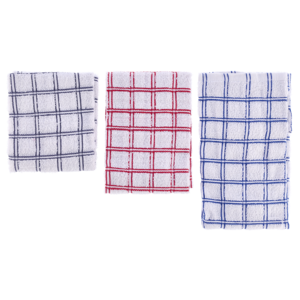 Essentials Terry Kitchen Cloth 3 Pack (Colour May Vary)