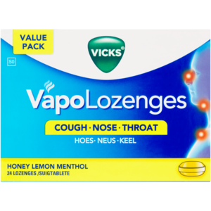Vicks Vapo Honey Lemon Menthol Lozenges 24 Pack