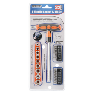 Pro Tools T-Handle Socket & Bit Set 22 Piece