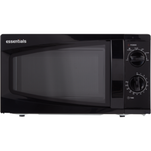 Essentials Black Manual Microwave Oven 20L