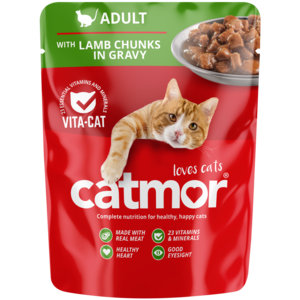 Catmor Lamb Chunks In Gravy Adult Wet Cat Food 70g