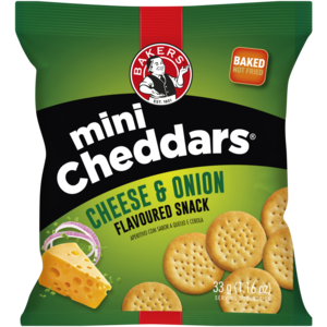 Bakers Mini Cheddars Cheese & Onion Flavoured Snack 33g