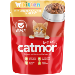 Catmor Chicken Chunks in Gravy Kitten Wet Cat Food 70g