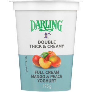 Darling Double Thick & Creamy Full Cream Mango & Peach Flavoured Yoghurt 175g