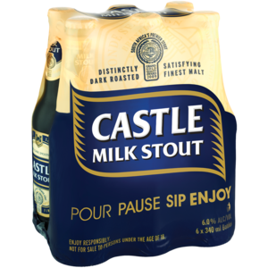Castle Milk Stout Beer Bottle 6 x 340ml