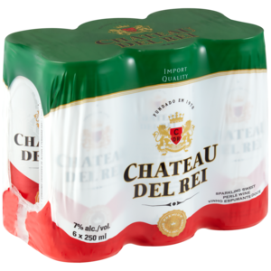 Chateau Del Rei Sparkling Sweet Perle White Wine Cans 6 x 250ml