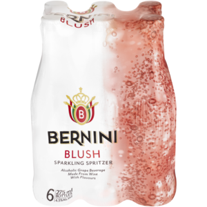 Bernini Blush Sparkling Grape Frizzante Bottles 6 x 275ml