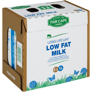 Fair Cape Dairies Ecofresh UHT Long Life Low Fat Milk 6 x 1L