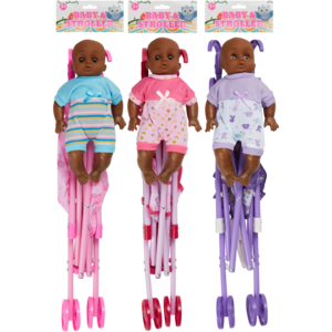 Cuddly Baby Doll & Stroller Set 24cm (Type May Vary)