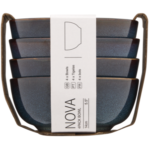 Nova Blue Glazed Bowls 4 Pack