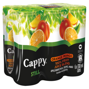 Cappy Still Orange & Mango Flavoured Fruit Juice Blend Cans 6 x 330ml