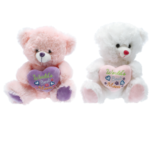 World's Best Mom Sitting Plush Bear 26cm (Type May Vary)