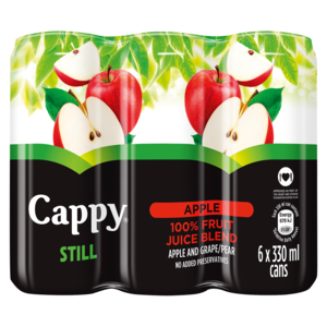 Cappy 100% Still Apple Fruit Juice Blend Cans 6 x 330ml