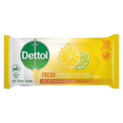 Dettol Fresh Personal Care Wet Wipes 10 Pack