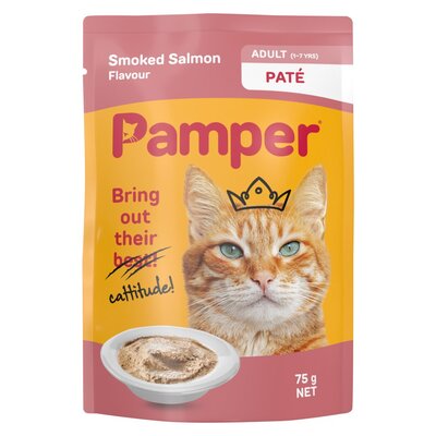 Pamper Pate For Cats Salmon 75g