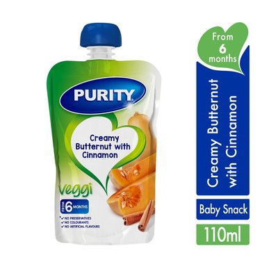 Purity Pouch Creamy Butternut with Cinnamon 110ml from 6 Months