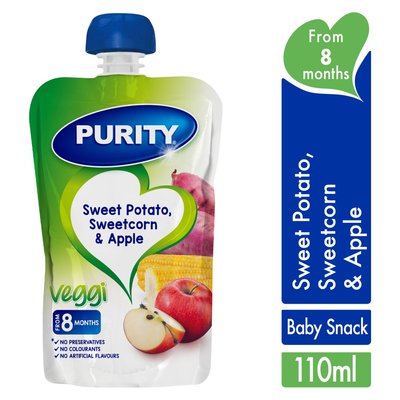 Purity Pouch Sweet Potato Apple & Sweetcorn 110ml from 6 Months