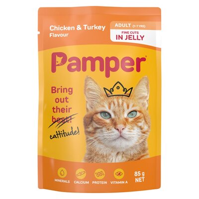 Pamper Fine Cuts Chicken Turkey 85g