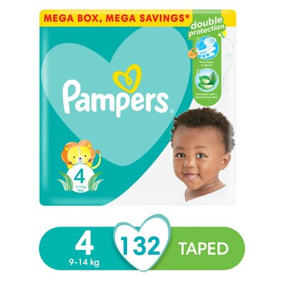 Pampers Baby Dry Size 4, Mega Savings Box 132 Nappies 132s